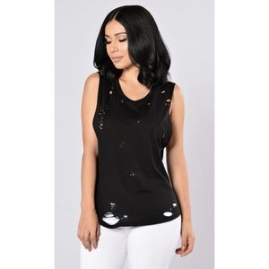 Distressed Black Tank